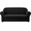 Housse de canapé en jacquard 2 pièces, housse extensible en polyester spandex pour le salon, protection facile à installer et lavable (causeuse, noir)-1838176919-1838176925