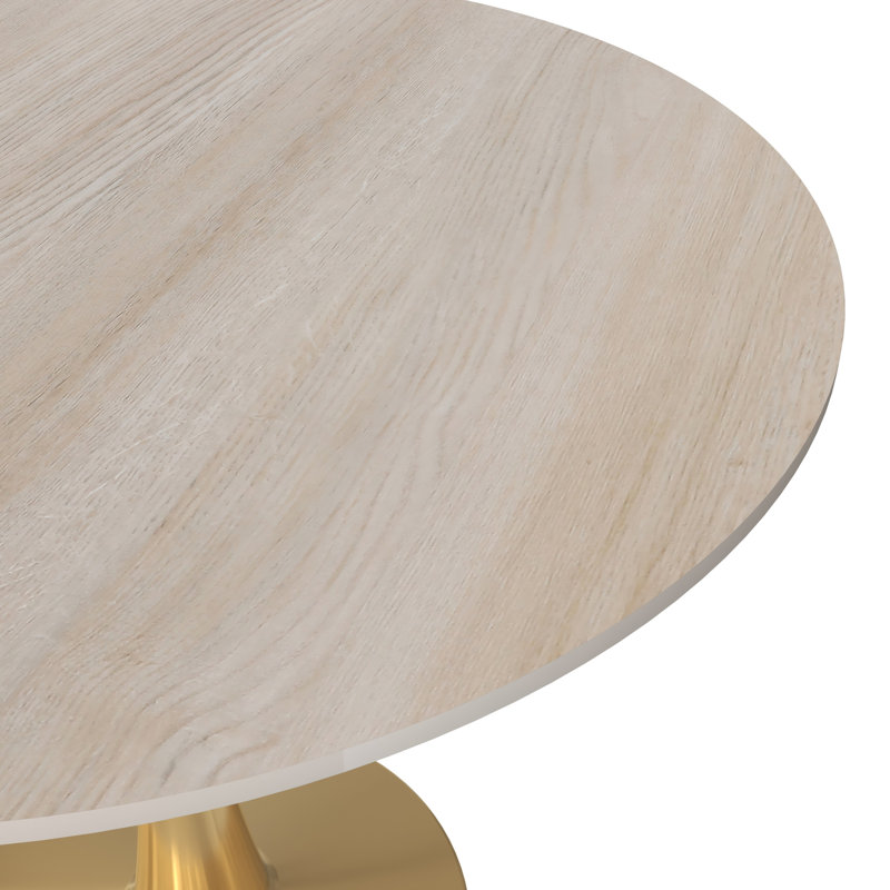 Table de salle à manger Dustin, Bois naturel, Gold, 31" Wide Sintered Stone