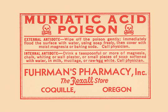 « muriatic acid », art textuel
