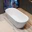 Baignoire de trempage autoportante en acrylique de 66 pouces avec trop-plein blanc brillant