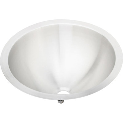 Lavabo de salle de bain circulaire encastré en acier inoxydable avec trop-plein Asana