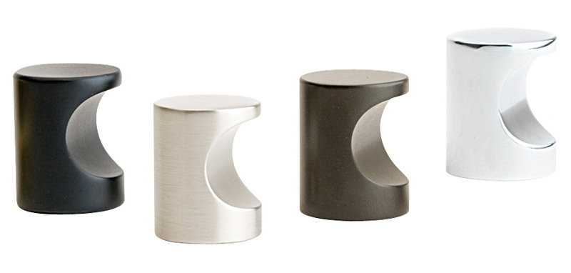 Cylindrical Knob, Polished Chrome, 0.88"