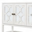 Console / armoire de rangement / buffet élégant avec portes en miroir, tablettes spacieuses et pieds en bois d'acacia durable