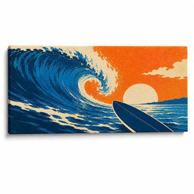 Surf, vague de paradis sur toile tendue, décor côtier californien