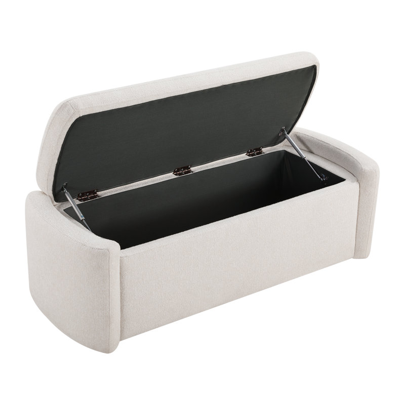 Repose-pieds avec rangement à dessus relevable rectangulaire 51,38 po Paymar, Ojai Lace Performance Textured Weave