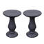 Ensemble de 2 tables d'appoint rondes d'extérieur / d'intérieur en oxyde de magnésium 16 po (ensemble de 2)-1006448864