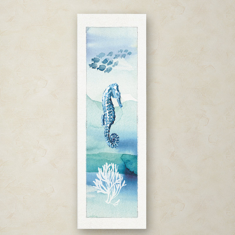 Reproduction d’art sur toile tendue "Sea Life VII" par Lisa audit, H 32 po x l 10 po x P 2 po