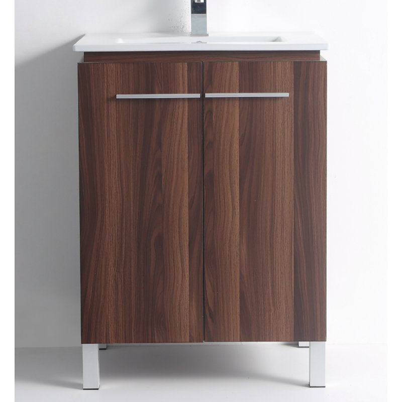 Ensemble de meuble-lavabo simple 24 po Jorrell, Noyer noir