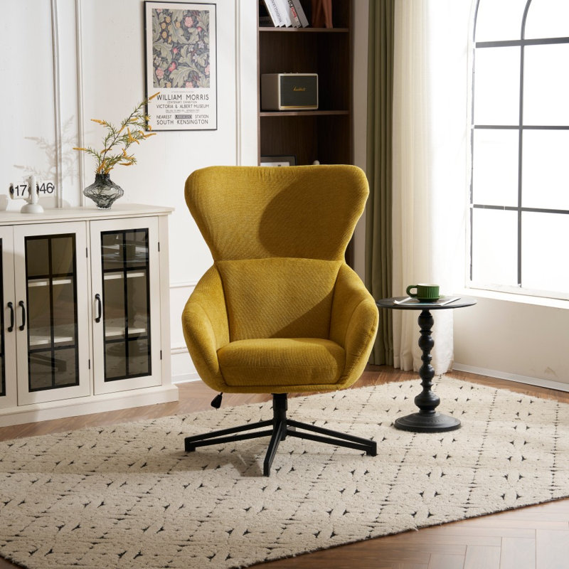 Kinta Swivel  Armchair Leisure Chair, Yellow