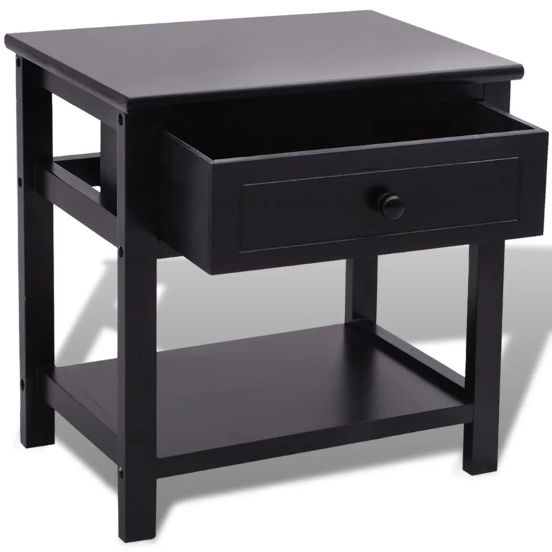 Gammage 40 cm W Bedside Table, Black