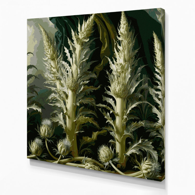Art mural sur toile légumes vert cardon, H 16 po x l 16 po