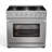 36-Inch Slide-In Gas Range with 6 Burners, Convection Bake, Roast, Broil & Dehydration Modes, Professional-Grade Knob Controls, LP Conversion Kit, Includes 2 Oven Racks, Anti-Tip Bracket, and Baking Pan with Drip Tray
