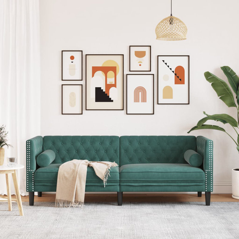 Canapé Chesterfield Vidaxl - vert foncé