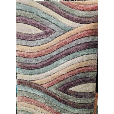 Modern Arriola Shag Abstract Geometric Rug For Living Room Bedroom