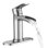 Brushed Nickel Waterfall Faucet For Bathroom - Single Handle With Deck Plate And Overflow Pop Up Drain Vanity Lavatory Restroom Sink