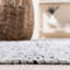 Tapis en cuir / jute / coton tissé à la main Vintage en beige / gris / bleu-420835594