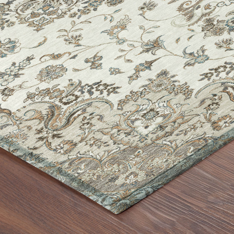 Tapis lavable à la machine intérieur / extérieur ACN2495, Ivoire ivoire, 1 pi 8 po x 2 pi 6 po