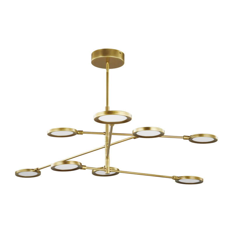 Spectica 8 Chandelier, Plated Brass
