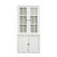 Garde-manger autoportant de 75,25 po H avec porte vitrée, huche de rangement de style maison de campagne pour le salon, la cuisine, le couloir et le bureau.