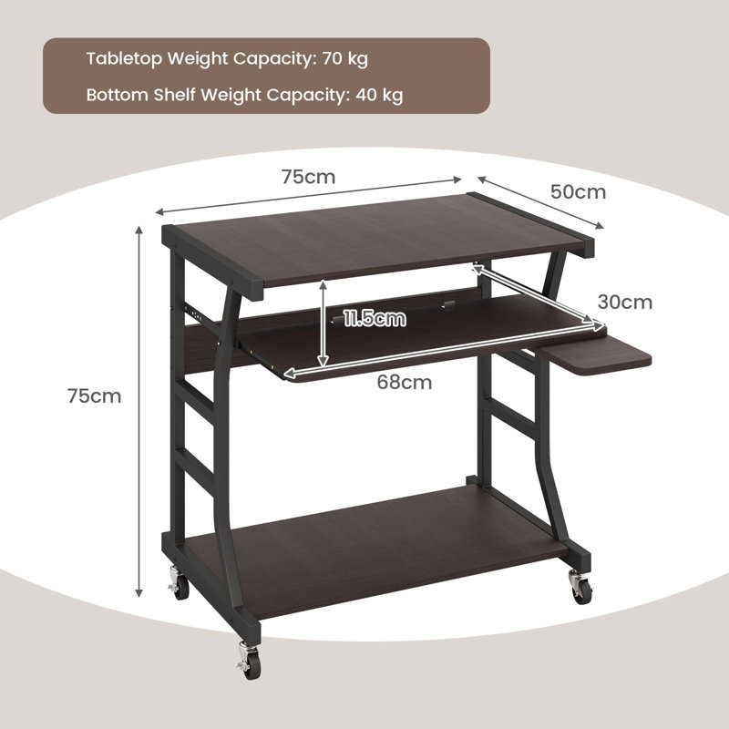 Metal Base Computer Desk
