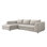 Canapé modulaire 2 pièces Comodo - Structure en nickel poli - Revêtement tempête