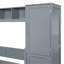 Lit escamotable double pleine grandeur avec placard et tiroirs, gris-266158299