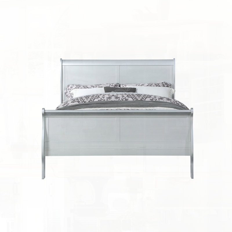 Lit de style Louis-Philippe, Très grand lit, Gris argenté