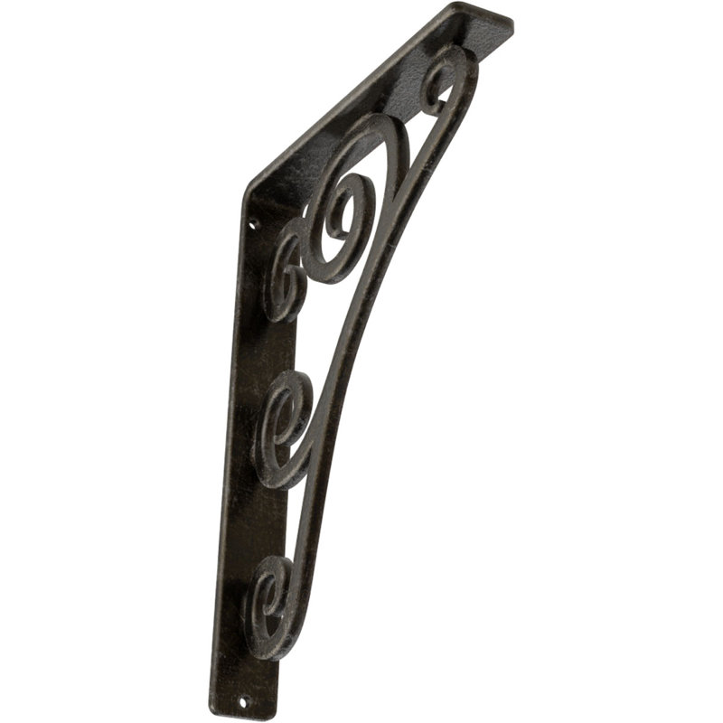 Support en fer forgé Tristan, Argenté antique chaleureux, H 10 po x l 1,5 po x P 7,5 po
