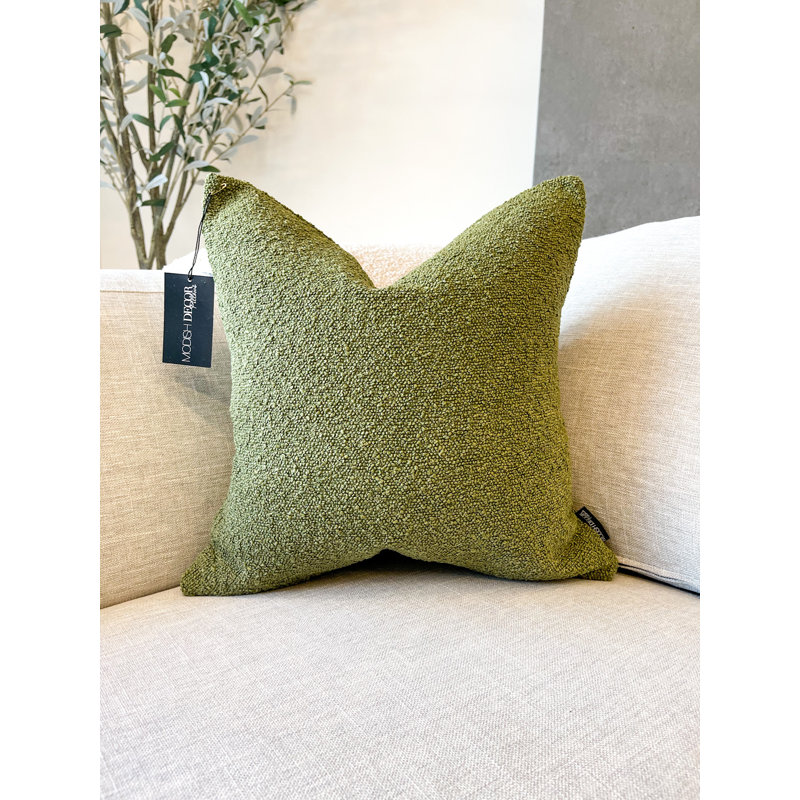 Housse de coussin Boucle, 18 po x 18 po, Olive