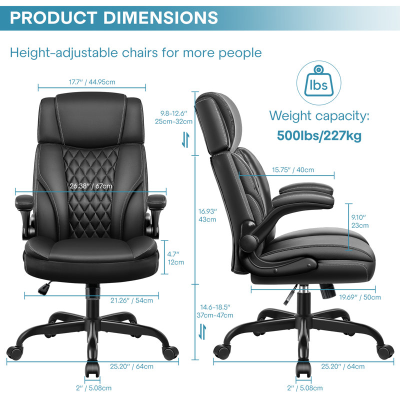 Meraris Executive Chair with Headrest, Black
