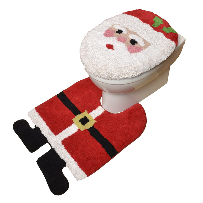Emmett Christmas Toilet Seat Cover and Pedestal Mat Set
