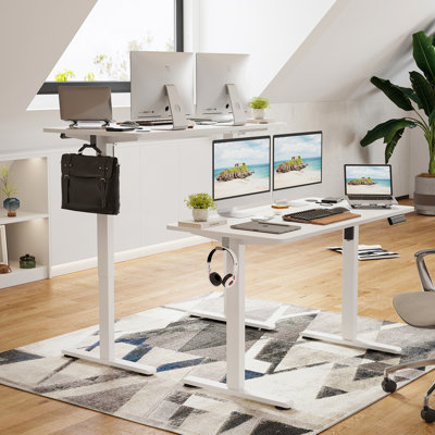 Buchholtz 120cm W Board Height Adjustable Rectangle Standing Desk
