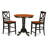 3 Piece Kitchen Counter Height Dining Table Set Contains a Round Wooden Table with Pedestal and 2 Dining Chairs, Black & Cherry-2015791282-2015791286