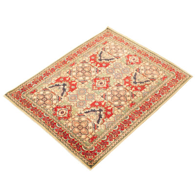 Tapis de bois one-of-kind-noué la 2010 ouzbek à l’ouszbek gazni rouge 5 pi x 6 pi 1 po Rinki