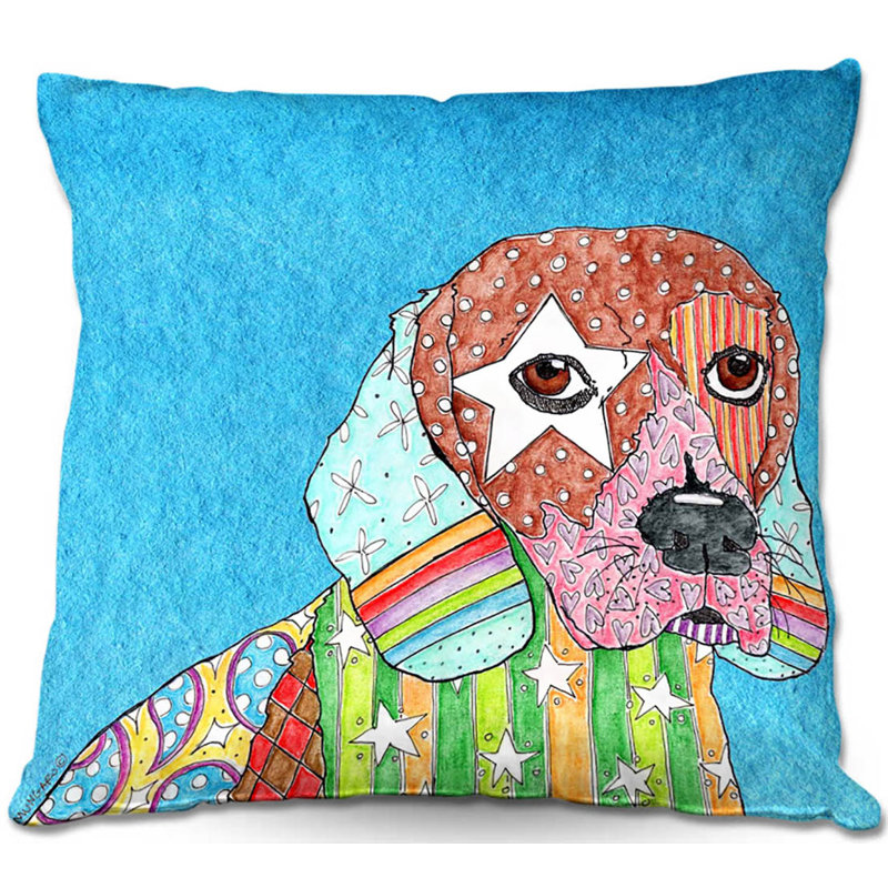  Coussin Couch Beagle, 16 po x 1 po, Aigue-marine