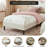 Twin Size Bed Frame PU Upholstered with Height Adjustable Mountain Design Headboard