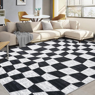 Tapis à carreaux lavable 9 x 12
