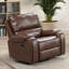 Fauteuil inclinable et pivotant manuel Teli, similicuir brun foncé