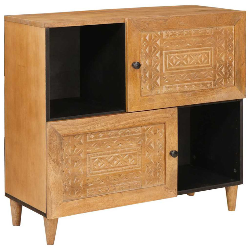 Solid Wood Accent Cabinet, Light Brown