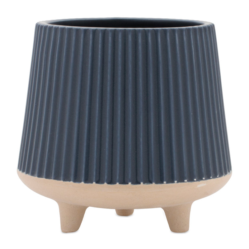 Ceramic Ribbed Footed Planter