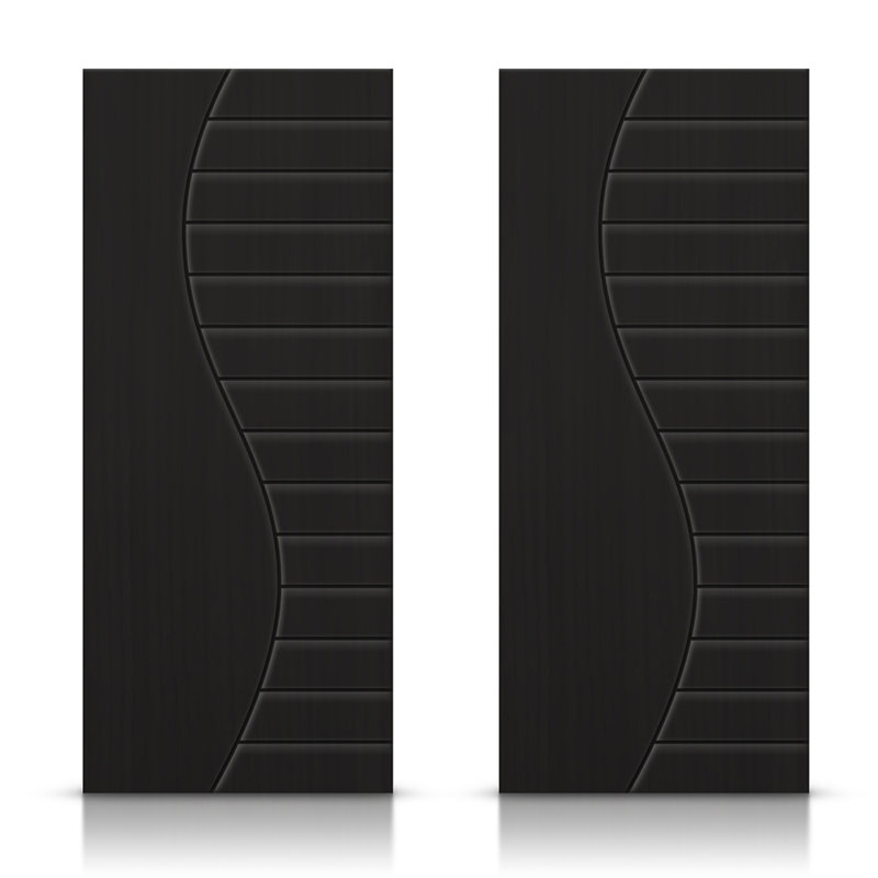 Portes de placard coulissantes à panneaux, Noir, 60 po x 96 po