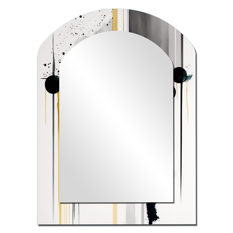 Abstract Transitional Shapes III - Abstract Shapes Arch Large Mirror, Modern Asymmetrical Unique Wall Mirror Decor, Printed Metal Art