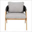 Chaise d'extérieur en rotin tressé résistant aux intempéries, avec structure en acier durable et coussin confortable en mousse haute résilience-1105731044