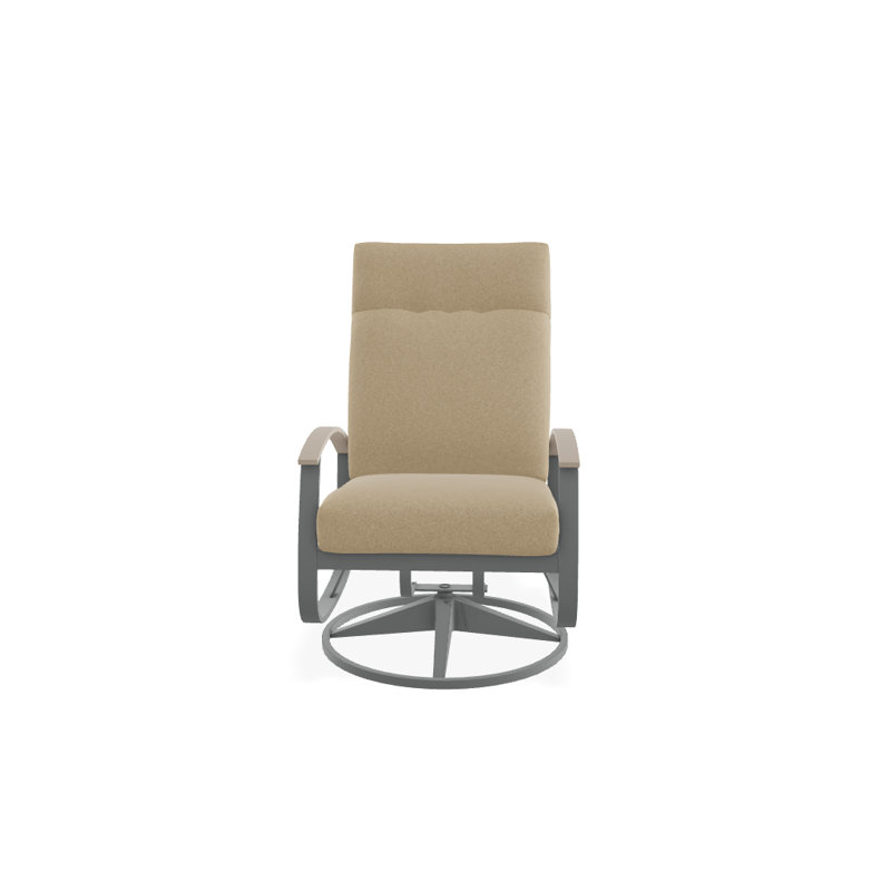 Belle Isle Outdoor Swivel Lounge Chair, Blend Indigo, Desert P60, Textured Graphite