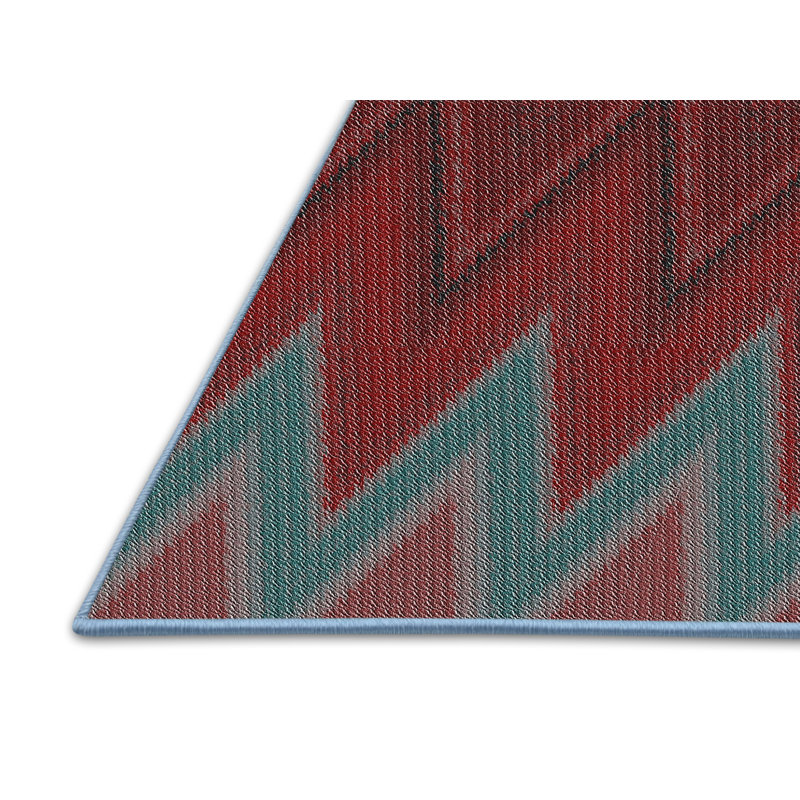 Tapis rouge à chevrons Donti, Rectangle 7 pi x 9 pi