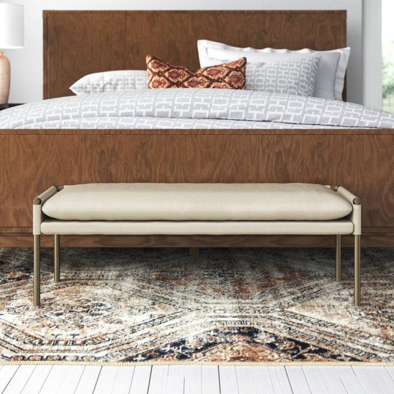 Madge Upholstered Bench, Beige