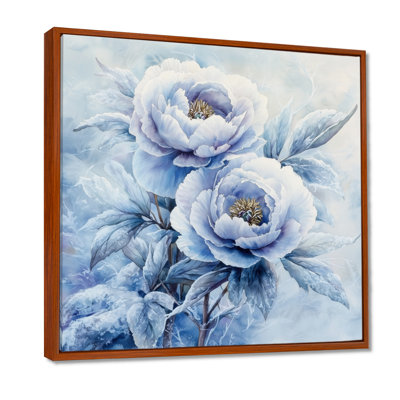 Pivoine bleue glacée - art mural pivoines
