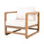 Chaise longue de patio en bois d'acacia avec coussins amovibles Hartsdale