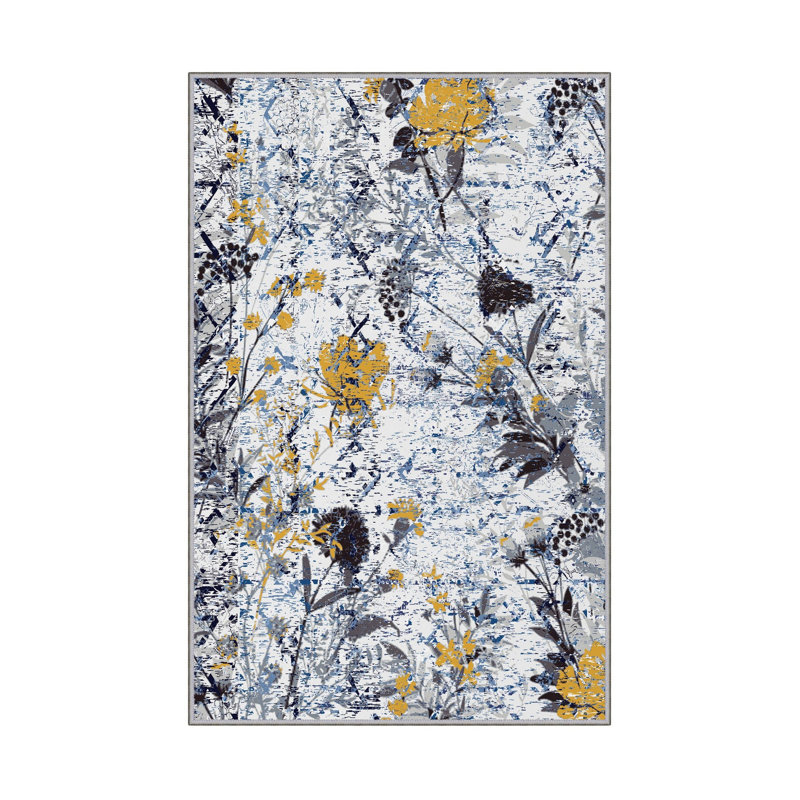 Luxurious Woven Carpet Rug, 2.6 x 4.0 ft | 100% Polyester, 0.4 in Pile Height | Antibacterial & Non-Slip PVC Dot Underside | Machine Washable, 3D Digital Printing | Perfect for Living Room & Bedroom Decor