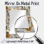 Keerthika or et blanc Royal Flower Garden Serenity - miroir en marbre, miroir mural moderne unique, impression d'art en métal-35107001